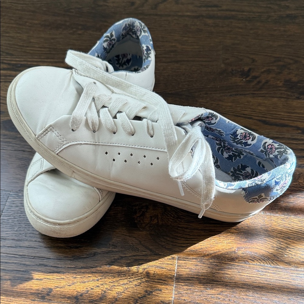 J. Crew Women's White Sneakers with Floral Lining